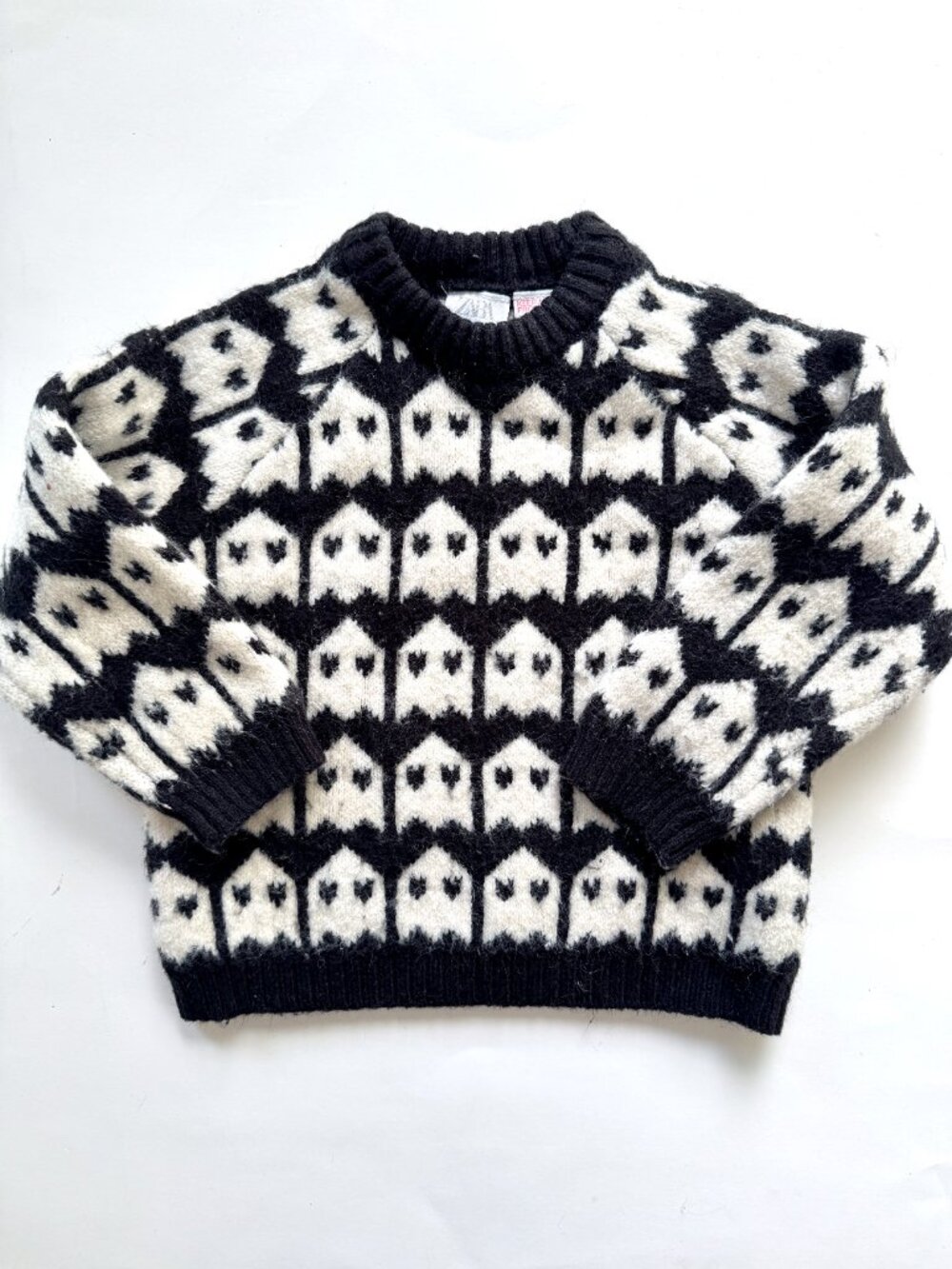Zara Kids Ghost Knit Halloween Sweater 3-4Y 104